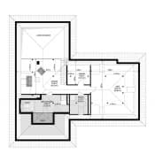 Projekt domu Parterowy 2 wariant B – wizualizacja 3D rzutu poddasza