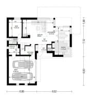 Projekt domu Viking 5 wariant B – wizualizacja 3D rzutu parteru