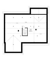 Projekt domu Parterowy 4 – wizualizacja 3D rzutu strychu