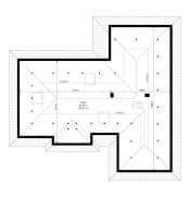Projekt domu Willa Parterowa 2 – wizualizacja 3D rzutu strychu