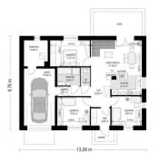 Projekt domu Zosia 6 – wizualizacja 3D rzutu parteru