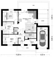 Projekt domu Zosia 7 – wizualizacja 3D rzutu parteru