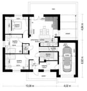 Projekt domu Zosia 7 B – wizualizacja 3D rzutu parteru