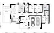 Projekt domu Wymarzony 3 – wizualizacja 3D rzutu parteru