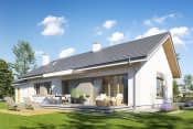 Projekt domu Wymarzony 10 – wizualizacja od strony ogrodu