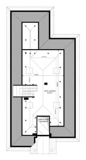 Projekt domu Dom na Parkowej 7 A – wizualizacja 3D rzutu strychu