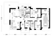 Projekt domu Wymarzony 9 B – wizualizacja 3D rzutu parteru
