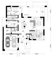 Projekt domu Hiacynt – wizualizacja 3D rzutu parteru