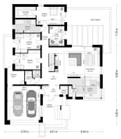 Projekt domu Hiacynt 2 – wizualizacja 3D rzutu parteru