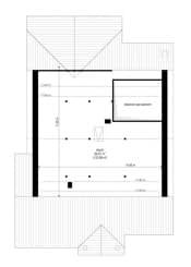 Projekt domu Parterowy Wąski – wizualizacja 3D rzutu strychu