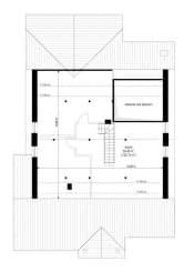 Projekt domu Parterowy Wąski 2 – wizualizacja 3D rzutu strychu