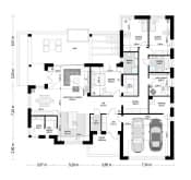 Projekt domu Willa Parterowa wariant C – wizualizacja 3D rzutu parteru