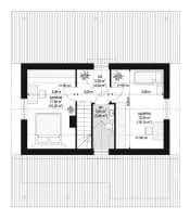Projekt domu Sosenka 5 wariant C – wizualizacja 3D rzutu poddasza