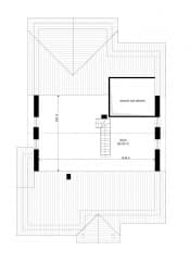 Projekt domu Parterowy Wąski 2 wariant B – wizualizacja 3D rzutu strychu
