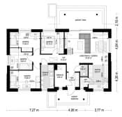 Projekt domu Willa Rodzinna – wizualizacja 3D rzutu parteru