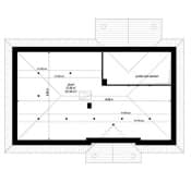 Projekt domu Willa Rodzinna 2 – wizualizacja 3D rzutu strychu