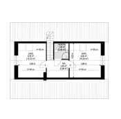 Projekt domu Kasia 7 – wizualizacja 3D rzutu poddasza