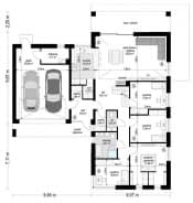 Projekt domu Sielanka 3 – wizualizacja 3D rzutu parteru