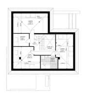 Projekt domu Hiacynt 3 – wizualizacja 3D rzutu poddasza