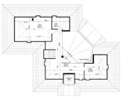 Projekt domu Willa Parkowa 6 modern A – wizualizacja 3D rzutu poddasza