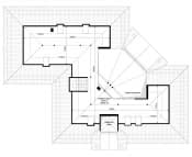 Projekt domu Willa Parkowa 6 modern B – wizualizacja 3D rzutu poddasza