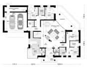 Projekt domu Willa Parkowa 6 D – wizualizacja 3D rzutu parteru