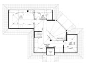 Projekt domu Willa Parkowa 6 D – wizualizacja 3D rzutu poddasza