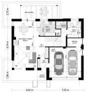 Projekt domu Tytan 6 – wizualizacja 3D rzutu parteru