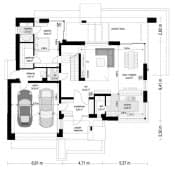 Projekt domu Hiacynt 7 – wizualizacja 3D rzutu parteru