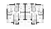 Projekt domu Qubik 3 – wizualizacja 3D rzutu piętra