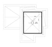 Projekt domu Qubik 2 – wizualizacja 3D rzutu strychu