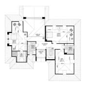 Projekt domu Willa Parkowa 9 – wizualizacja 3D rzutu poddasza