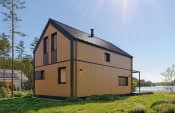 Projekt domu MG 3 wariant 18 drewniany – wizualizacja (odbicie lustrzane)